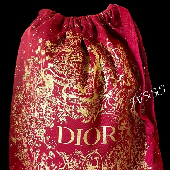 Red-Gold *Limited Edition* Dior Beauty (Lunar New Year) Drawstring Bag/Pouch - Picture 2 of 11